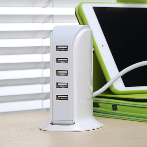 5‑Port High‑Speed Fast Charger | Universal Multi‑Device Wall Adapter (UK/EU/US)