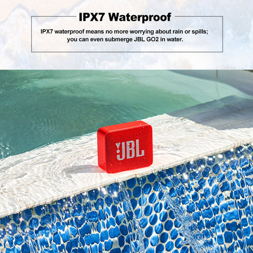 JBL GO 2 Portable Bluetooth Speaker – IPX7 Waterproof, Built‑In Mic
