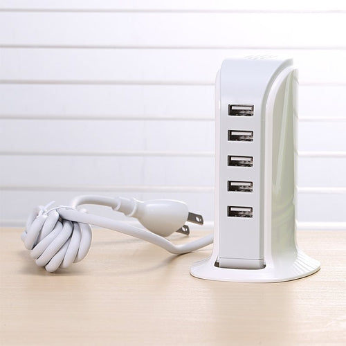 5‑Port High‑Speed Fast Charger | Universal Multi‑Device Wall Adapter (UK/EU/US)