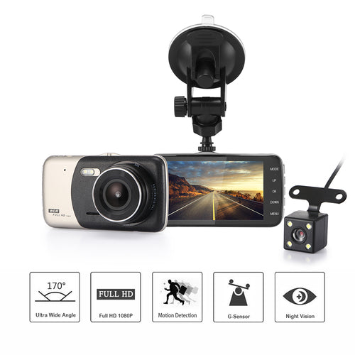 4″ Dual‑Lens 1080P Dash Cam – Full HD Car DVR with Night Vision & G‑Sensor