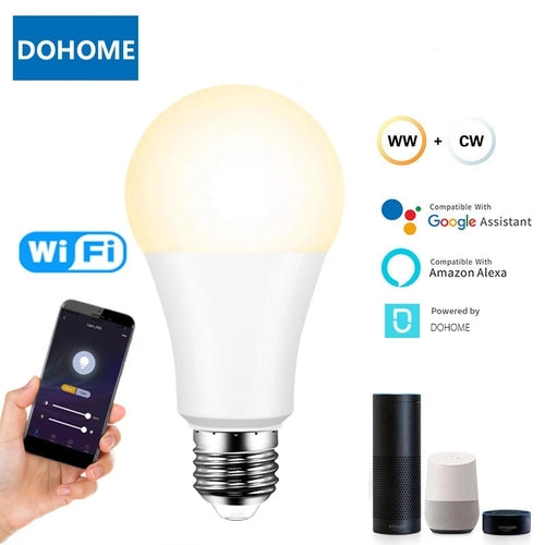 WiFi Smart Light Bulb – Alexa & Google Voice Control | Warm & Cool White LED