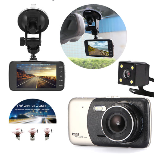 4″ Dual‑Lens 1080P Dash Cam – Full HD Car DVR with Night Vision & G‑Sensor