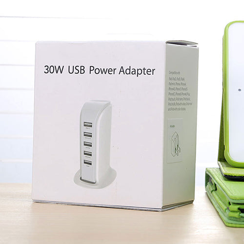 5‑Port High‑Speed Fast Charger | Universal Multi‑Device Wall Adapter (UK/EU/US)