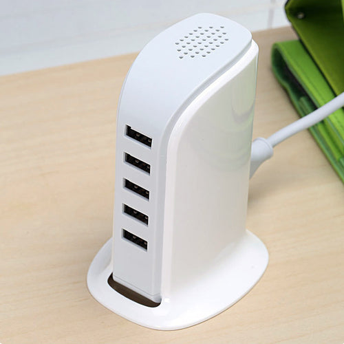 5‑Port High‑Speed Fast Charger | Universal Multi‑Device Wall Adapter (UK/EU/US)