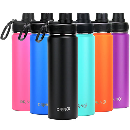 DRINCO® 22oz Stainless Steel Insulated Sport Bottle – Black